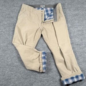 Guide Gear Khaki Flannel Lined Pants 38x30 29"L Rugged Work Outdoors Nature